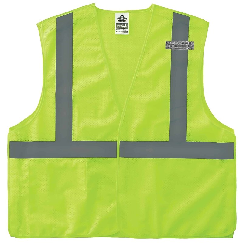 Ergodyne GloWear 8215BA High Visibility Sleeveless Safety Vest, ANSI Class R2, Lime, S/M (21073) image 1