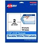 Avery Laser/Inkjet Rectangle Waterproof Multipurpose Labels, 8.5"  x 5.5", White, 100/Box (94229)~#|#~A65EAFC8-702E-4EAC-B559E2995BF7131D_sc7