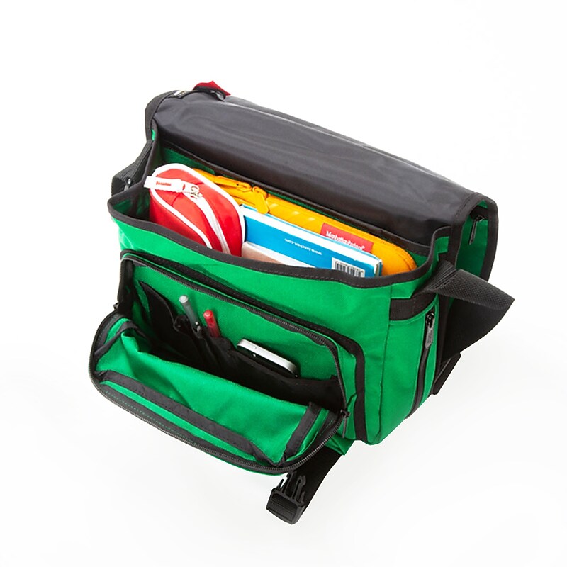 Manhattan Portage Europa Fabric Water Resistant Messenger Bag, TSA Checkpoint Friendly, Green (1435Z-C GRN) image 1