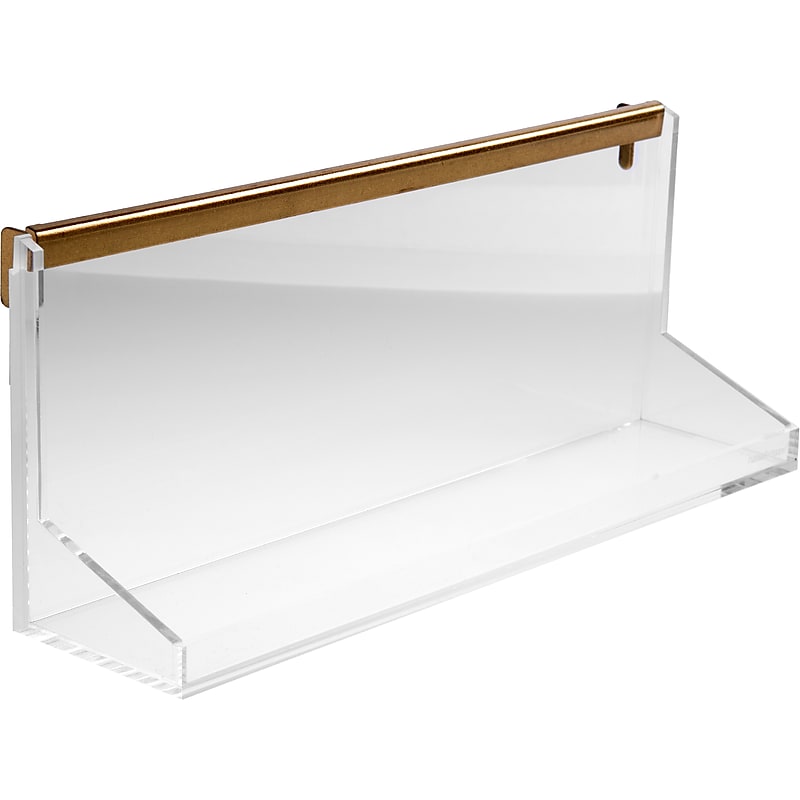 Russell+Hazel 5.25" x 12.5" Pegboard Shelf, Clear/Gold (69146) image 1