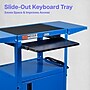 Luxor LEADER 3-Shelf Adjustable Media Utility Cart with Pullout Tray, Locking Cabinet & Drop Leaf Shelves, Blue (AVJ42KBCDL-RB)~#|#~A669A880-C23B-4BB5-AD7E122A68306F3E_sc7