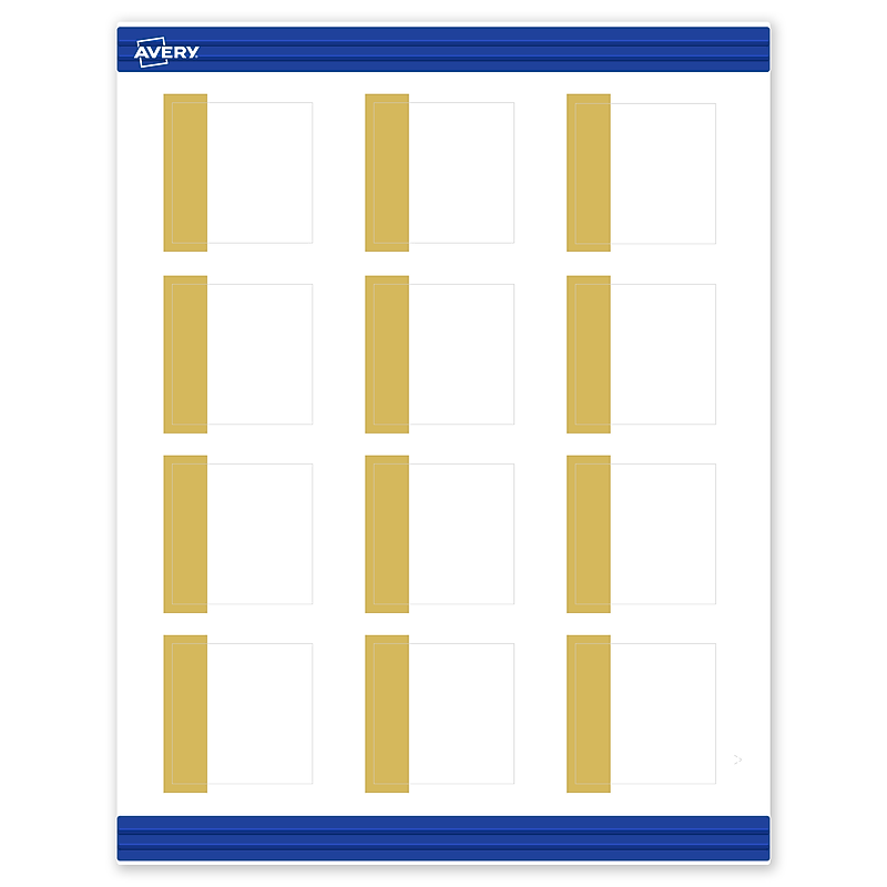 Avery Pre-Printed Gold-Dipped Edge Design Matte Blank Card, White, 120/Pack (S00-DJT) image 1