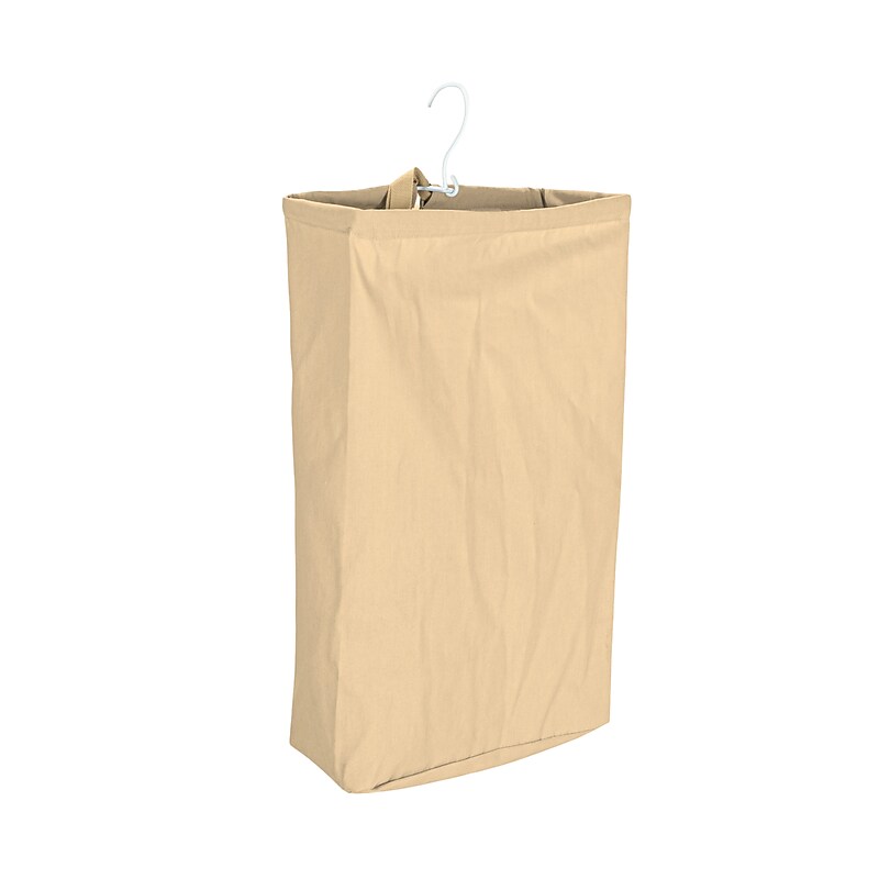 Household Essentials 11-Gallon Collapsible Laundry Bag, Cotton, Khaki (HE1125) image 1