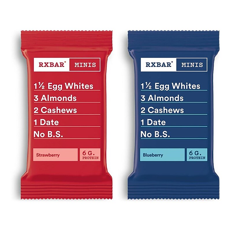 RX Bar Minis Protein Bars, Strawberry/Blueberry, 0.9 oz., 8 Bars/Box (19390800737) image 1