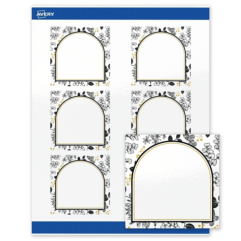Avery Square Laser/Inkjet Multipurpose Labels, 3" x 3", White, 60/Pack (19479371008) image 1