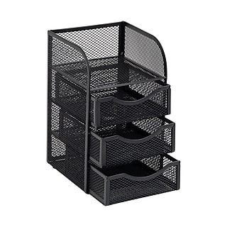 Rolodex Desk Tray Organizer File Storage Mesh Metal Drawer A4 Size