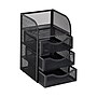 Mind Reader 4-Compartment Metal Desk Organizer, Black (MESHMINI-BLK)~#|#~A673A3A4-90BC-42DD-AEAF9BD9C857653B_sc7