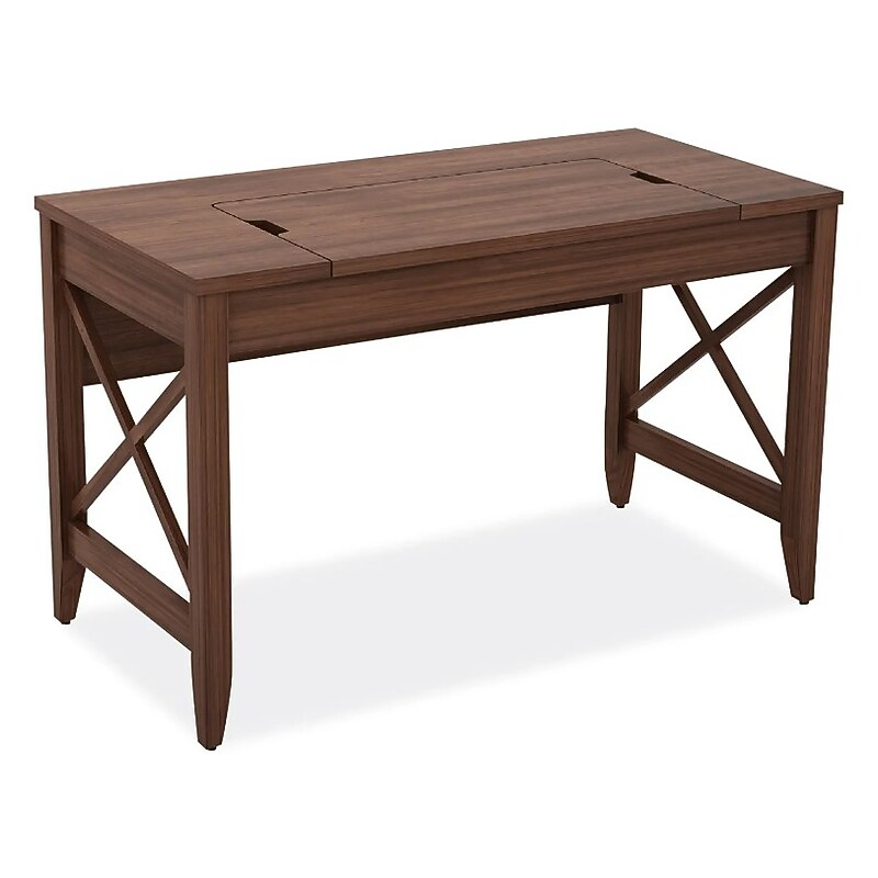 Alera Sit-to-Stand Table Desk, 47.25w x 23.63d x 29.5 to 43.75h, Modern Walnut image 1