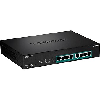 TRENDnet 8 Gigabit Ethernet PoE Unmanaged Switch, 16 Gbps, Black (TPE-TG80F)
