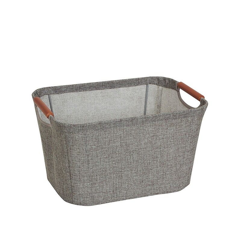 Household Essentials Small Fabric Storage Bin, 7.5" x 13"x 10", 16.88 Qt., Gray (623) image 1