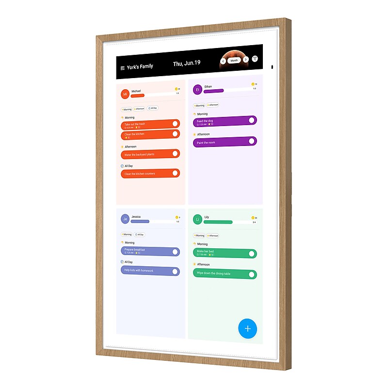 Apolosign 27" Dual-Mode Digital Calendar, Wall Planner & Smart Family Organizer, Teak Yellow (FA2769T-Teak) image 1