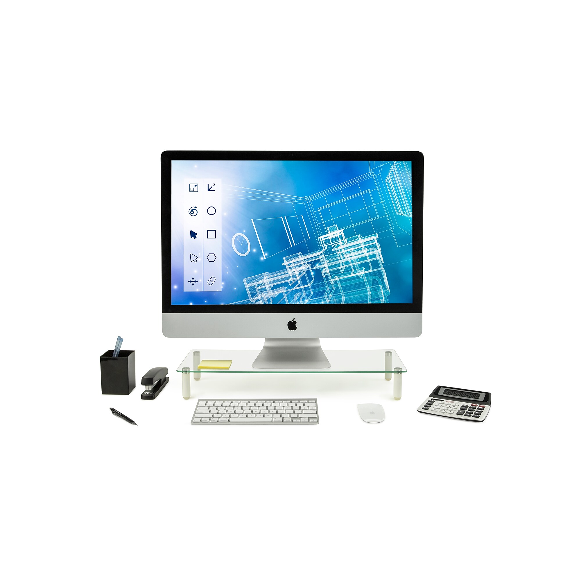 Mount-It! Ergonomic Glass Monitor & Laptop Desk Riser, Clear (MI-7263) Sansujyuku sansujyuku.com