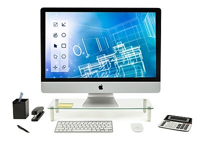 Mount-It! Ergonomic Glass Monitor & Laptop Desk Riser, Clear (MI-7263) Sansujyuku sansujyuku.com