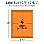 Avery Laser/Inkjet Multipurpose Rectangle Labels, 4.75" x 3.75", Bright Orange, 80/Pack (94254)~#|#~A680D7C4-1DF6-469B-89F849E8FB35EE8F_sc7