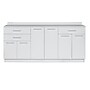 Viva Comfort 36'' H x 72" W Exam Room Medical Cabinet with 24" W Right Side Desk, 6 Doors, 3 Drawers (90272-NS-GRY-AO)~#|#~A681BF4E-50F7-41B7-A9098500E7D84EE9_sc7