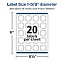 Avery Laser/Inkjet Circle Multipurpose Labels, 1-5/8" Dia., White, 300 Labels/Pack (94507)~#|#~A6855687-EFE2-46CA-853C81EC247759E2_sc7