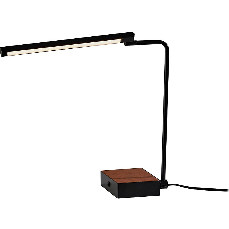 Adesso Sawyer LED Desk Lamp, 24.5", Black/Camel Brown (3039-01) image 1