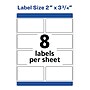 Avery Print-to-the-Edge Color Laser Shipping Labels, 2" x 3-3/4", White, 200 Labels/Pack (6873)~#|#~A68E959D-B0DF-4FC8-BEBD3ECB5F059A97_sc7