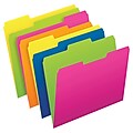 Pendaflex Glow Twisted 3-Tab File Folder, Letter Size, Multicolor, 12/Pack (40526)