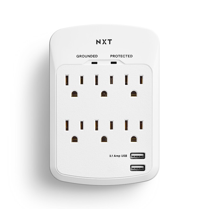 NXT Technologies™ 6-Outlet Plus USB Surge Protector, 1200 Joules (NX54321) image 1