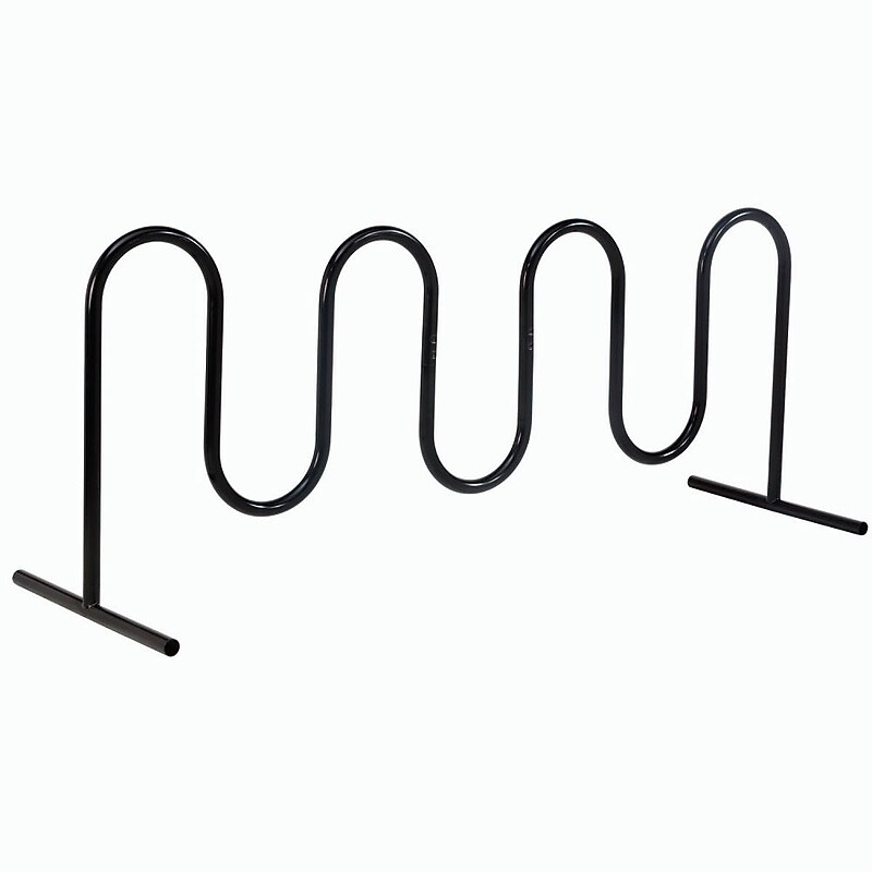 Global Industrial Wave Bike Rack, 9-Bike Capacity, Free Standing, Black (652779F) image 1