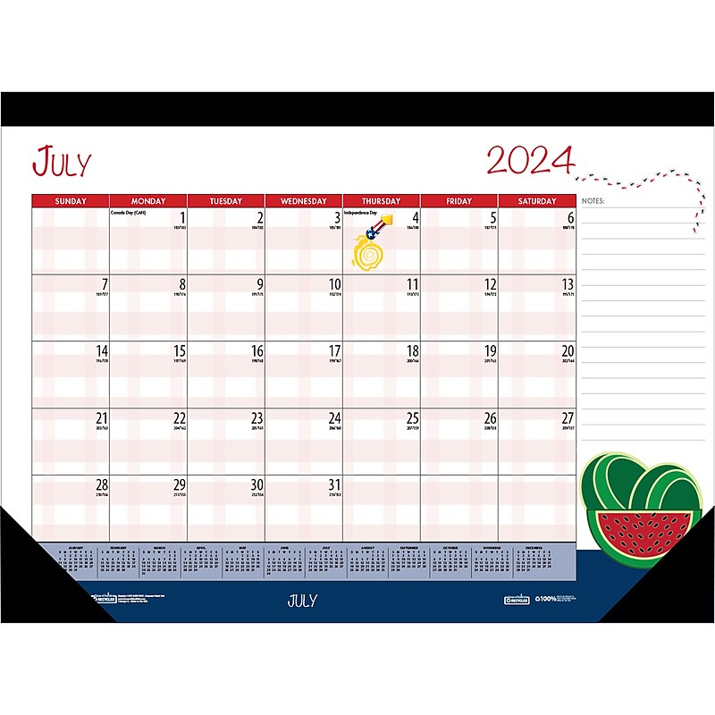 2024-2025 House of Doolittle Seasonal Holiday Depictions 22" x 17" Academic Monthly Desk Pad Calendar (1395-25) image 1