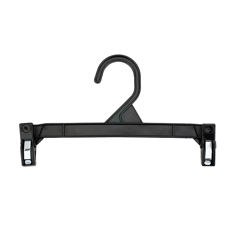 Nahanco 9 1/2" Plastic Skirt/Slack Hanger, Black, 100/Box (H29B) image 1