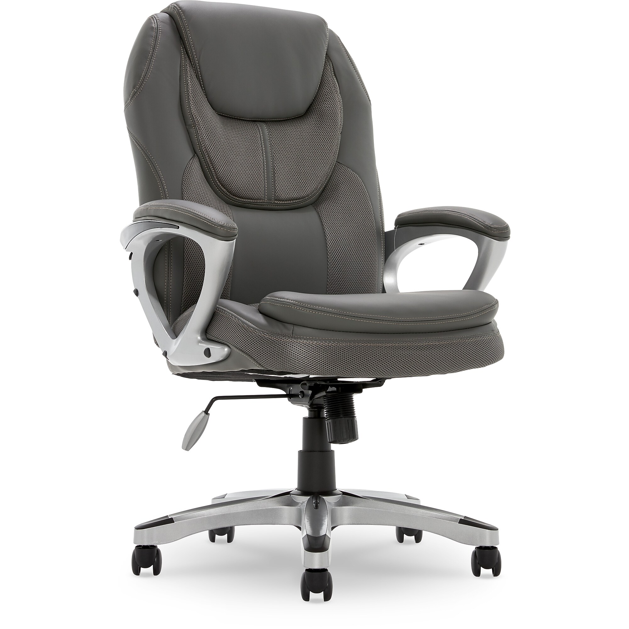Serta Amplify Ergonomic Faux Leather Swivel Executive Chair, Light Gray (43673C) Simolary simolary.com