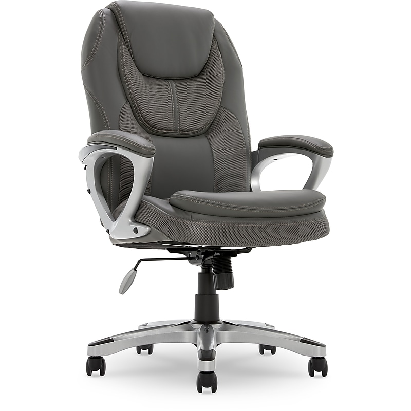 Serta Amplify Ergonomic Faux Leather Swivel Executive Chair, Light Gray (43673C) image 1