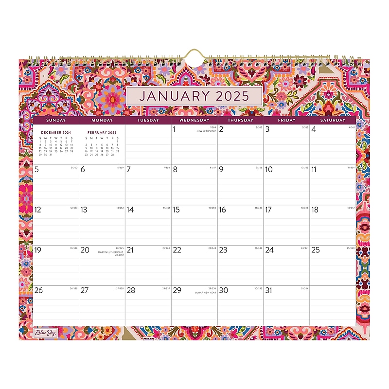 2025 Blue Sky Amalia 15" x 12" Monthly Wall Calendar (149134) image 1