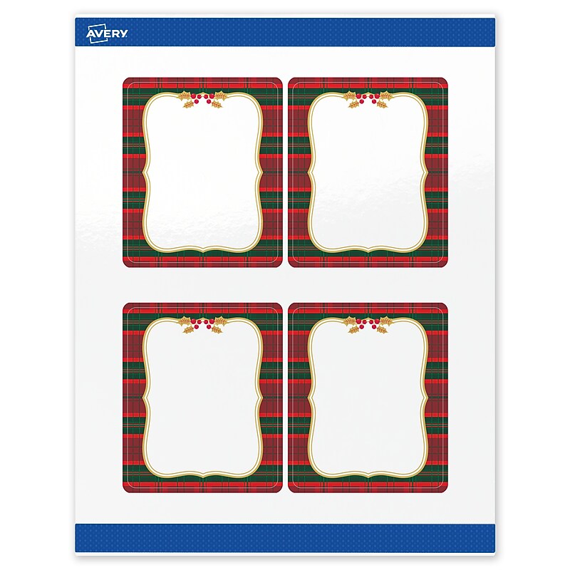 Avery Rectangle Multipurpose Labels, 4" x 3-1/3", White, 40/Pack (19479370507) image 1