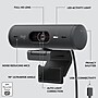Logitech Brio 500 HD 1080p Webcam, 4 Megapixels, Graphite (960-001493)~#|#~A6B43561-4B12-4AAB-8277512DAFA3A8E7_sc7