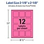 Avery Laser/Inkjet Square Multipurpose Labels, 2-1/8" x 2-1/8", Bright Pink, 240/Pack (94105)~#|#~A6B4685E-F28E-4E3A-8D4CACA3605CF700_sc7