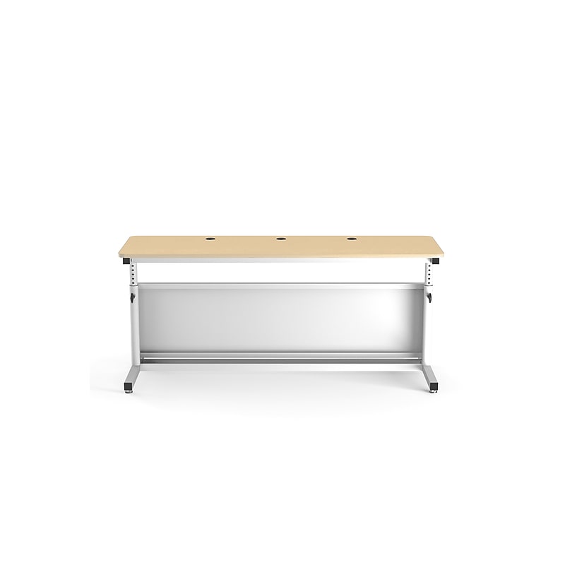 VersaDesk Deluxe 72"W Manual Adjustable Standing Computer Table, Maple/White (CTL7224-WM) image 1