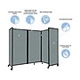 Versare The Room Divider 360 Freestanding Folding Portable Partition, 82"H x 234"W, Ocean Fabric (1182715)~#|#~A6B96E79-2CE9-47DB-9AAE5B489487FF43_sc7
