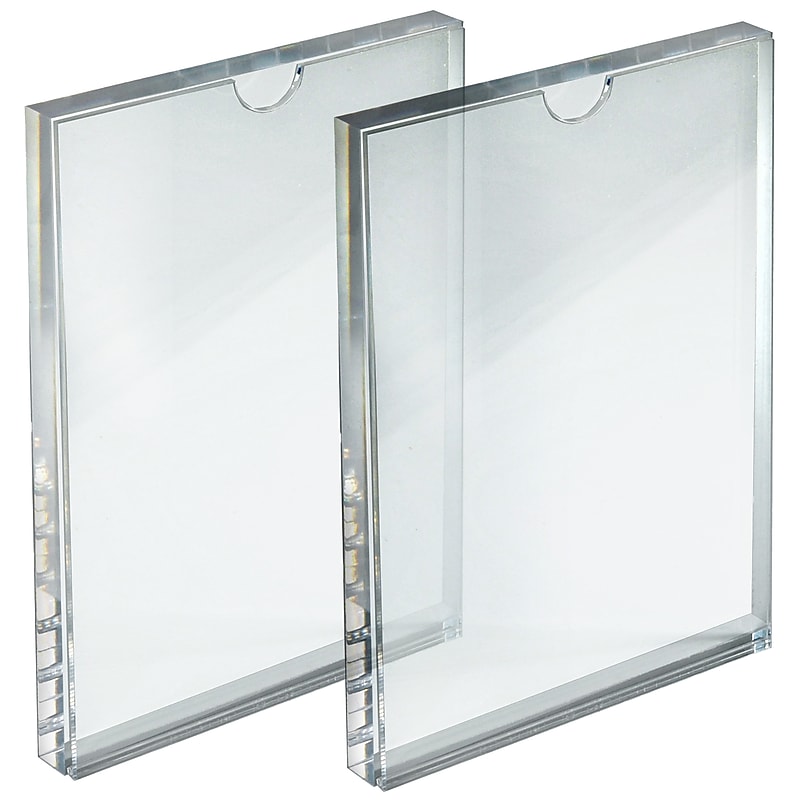 Azar Card Holder, Desktop/Countertop, Top Loading Acrylic, 2/Pack (104557-2PK) image 1