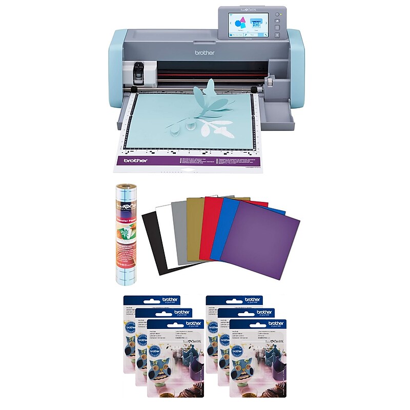 Brother ScanNCut DX Electronic Cutting Machine with Scanner and Vinyl Transfer Tape, Adhesive Craft Vinyl, 6 Blades (SDX125E) image 1