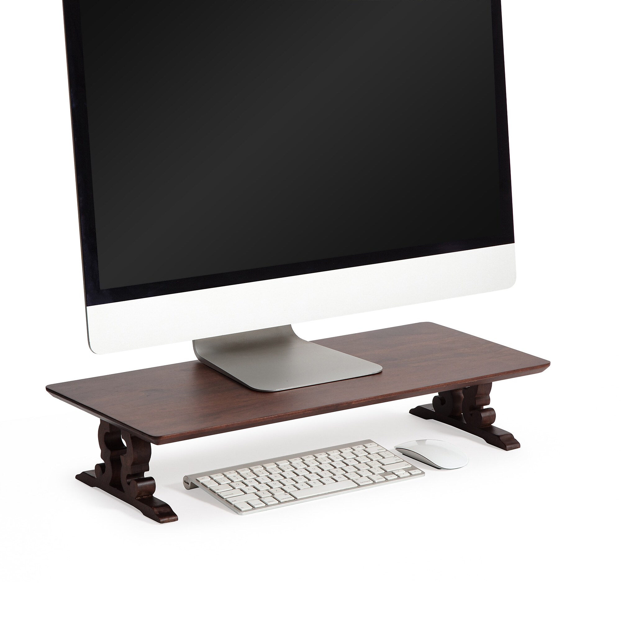 Anji Mountain Acacia Wood Monitor Stand, Up to 32″ Monitor, Walnut (MS-WAL-02WAL) Sansujyuku sansujyuku.com
