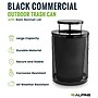 Alpine Industries 4460 Steel Mesh Trash Can with Covered Top with Open Sides Lid, 36 Gallon, Black (ALP4460-01-B)~#|#~A6BED04B-8AE4-416A-91DD48EF41E926EA_sc7