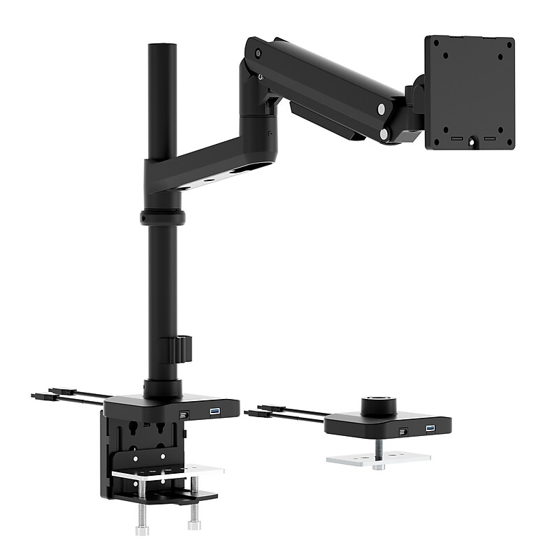 Mount-It! ProFlex Adjustable Heavy-Duty Monitor Mount with Pole & Gas Spring Arm, Fits 17"- 49" Ultrawide Monitors, Matte Black image 1