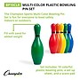 Champion Sports Plastic Bowling Pin Set, Assorted Colors, 10/Set (CHSBP10CLR)~#|#~A6C18A32-D1EE-40AB-96777681360BDE78_sc7