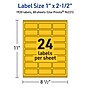 Avery Laser/Inkjet Rectangle Multipurpose Labels, 1" x 2.5", Bright Yellow, 1920/Box (94221)~#|#~A6C217C9-1A99-4686-8EB613B9F32F9B12_sc7