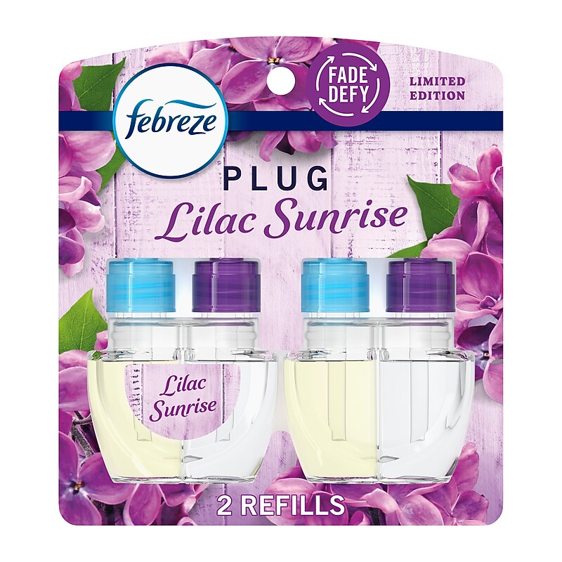 Febreze Plug In Air Freshener Scented Oil Refill, Lilac Sunrise Scent, 2/Pack (21136) image 1