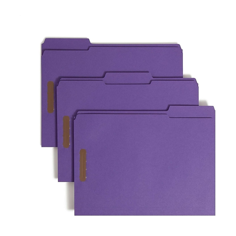 Smead File Folders, 1/3-Cut Tab, Letter Size, Purple, Reinforced Tab, 50/Box (SMD13040) image 1