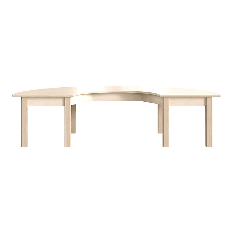 Flash Furniture Bright Beginnings Hercules 59" Semi-Circle Table, Beech (MK-ME088013-GG) image 1