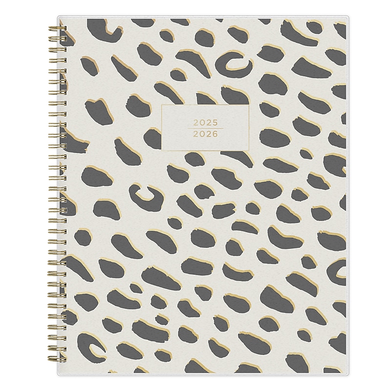 2025-2026 Blue Sky Leopard 8.5" x 11" Academic Year Weekly & Monthly Planner, Plastic Cover, Multicolored (149046-A26) image 1