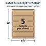 Avery Laser/Inkjet Rectangle Multipurpose Labels, 1.75" x 7.75", Kraft Brown, 500 Labels/Box ( 94232)~#|#~A6C89935-42AB-4AFD-A132F891A1CB05A8_sc7