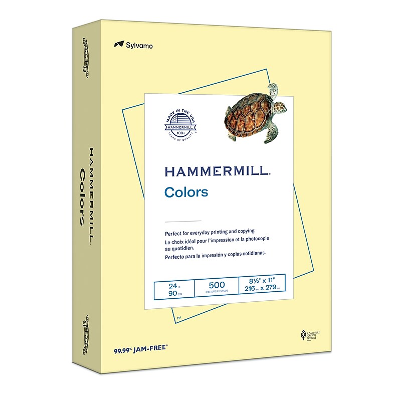 Hammermill Colors 8.5" x 11" Color Printer Paper, 24 lbs. Canary, 500 Sheets/Ream (400710RM) image 1