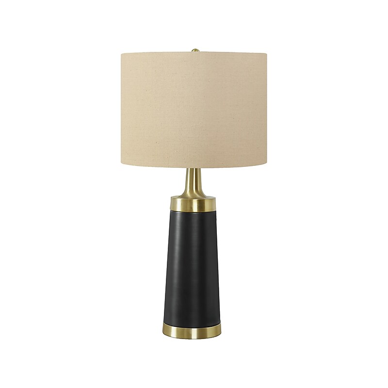 Monarch Specialties Inc. Incandescent Table Lamp, Black/Beige (I 9623) image 1