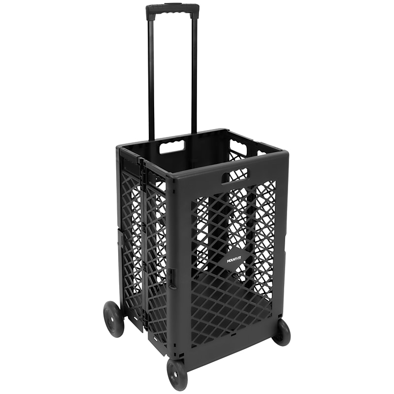Mount-It! Mobile Rolling Mesh Utility Cart, Black (MI-906) image 1